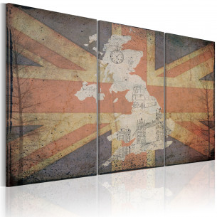 Tablou Map Of Great Britain Triptych