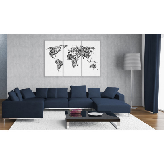 Tablou the world map alphabet triptych