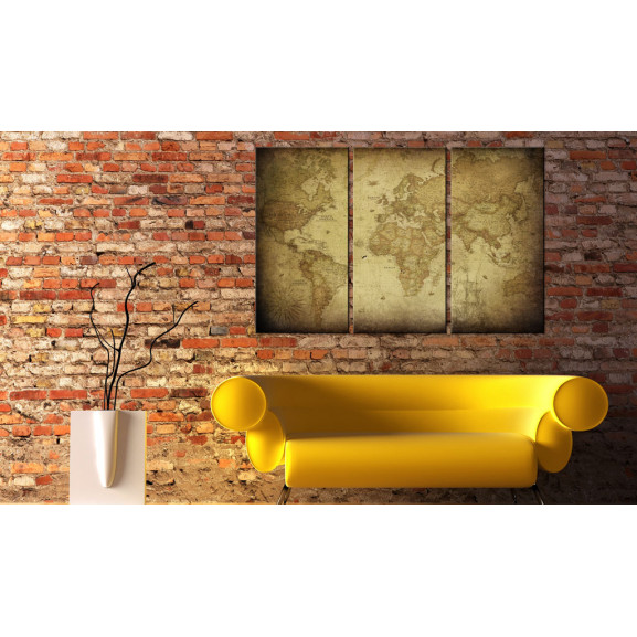 Tablou old map: triptych