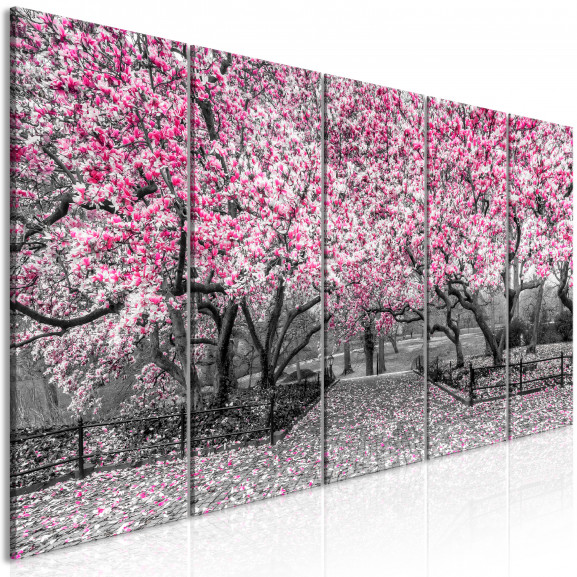 Tablou Magnolia Park (5 Parts) Narrow Pink