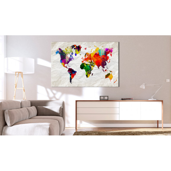 Tablou world map: rainbow madness