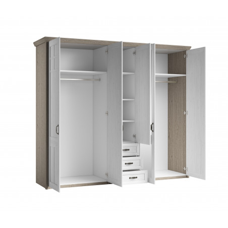 Dulap cu 5 usi Avenue, Stejar si  Anderson Pine, 261 Cm-01