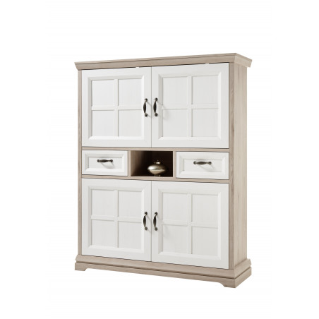 Comoda 4 usi si 2 sertare Avenue, Stejar si Anderson Pine, 134 cm-01