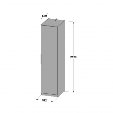 Dulap 1U Cadixo, alb lucios, 512 x 2129 x 589 mm.-01