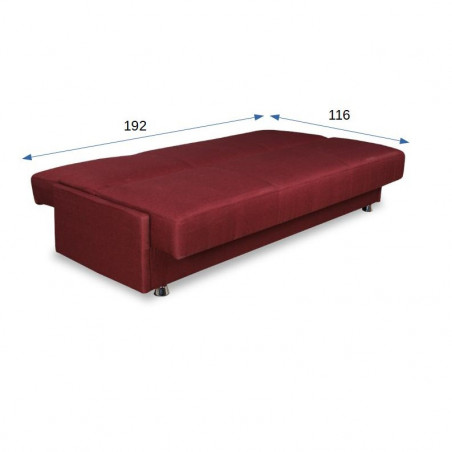 Canapea Extensibila Cu Lada Depozitare Ischia, Rosu, 202 X 88 X 94 Cm-01