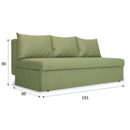 Canapea Extensibila Cu Lada Depozitare Vario, Verde, 191 x 98 x 80 Cm-01