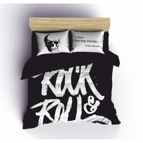 Set Lenjerie Pat Dublu Rock & Roll Negru