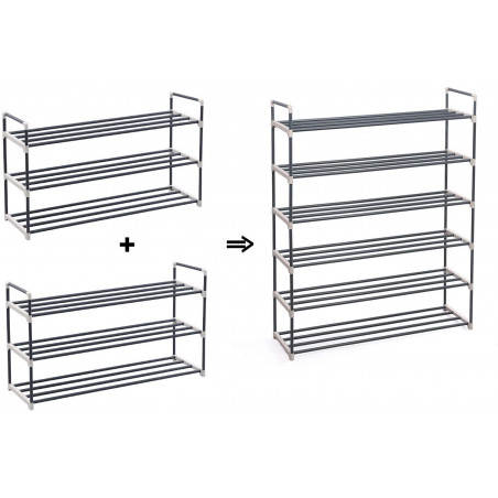 Suport Incaltaminte Din Metal, Gri, 92 x 30 x 54 cm-01