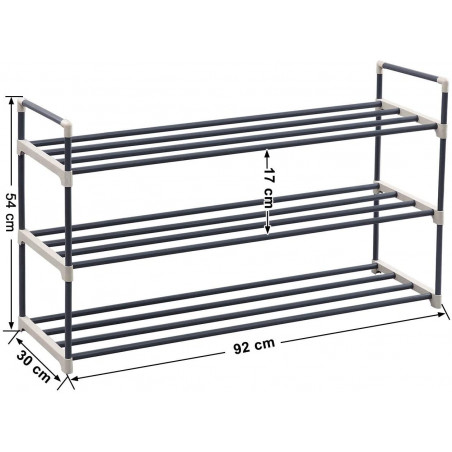 Suport Incaltaminte Din Metal, Gri, 92 x 30 x 54 cm-01