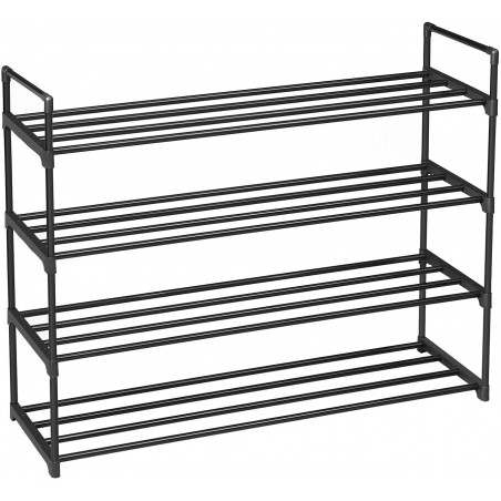 Suport Incaltaminte Din Metal, Negru, 92 x 30 x 73 cm-01