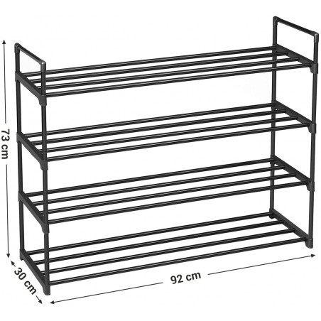 Suport Incaltaminte Din Metal, Negru, 92 x 30 x 73 cm-01