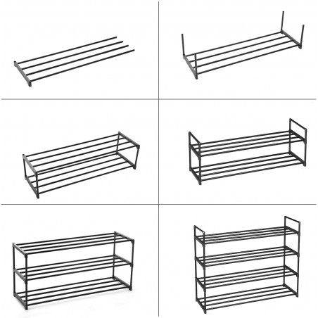 Suport Incaltaminte Din Metal, Negru, 92 x 30 x 73 cm-01