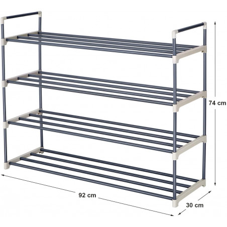 Suport Incaltaminte Din Metal, Gri, 92 x 74 x 30 cm-01