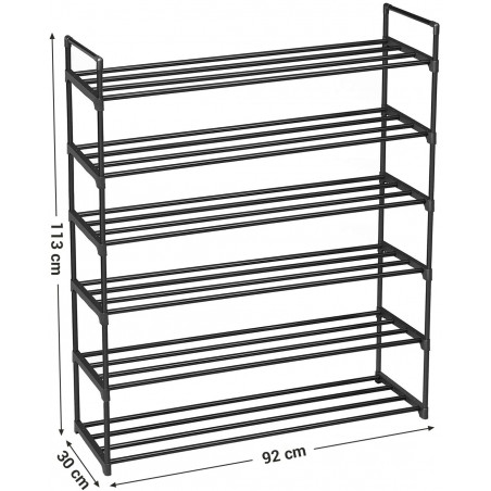 Suport Incaltaminte Din Metal, Negru, 92 x 30 x 113 cm-01