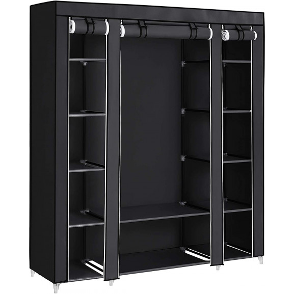 Dulap de metal, negru, 150 x 45 x 175 cm