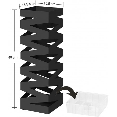 Suport Umbrela Fence Black, 15.5 x 15.5 x 49 cm-01