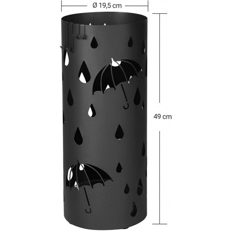 Suport Umbrela Rain Black, 19.5 x 19.5 x 49 cm-01