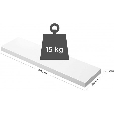 Polita White, Alb, 80 x 20 x 3.8 Cm-01