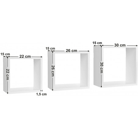 Set 3 Polite, White, 30 x 30 x 15 Cm-01