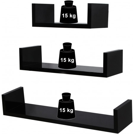 Set 3 Polite, Black, 60 x 15 x 10 Cm-01