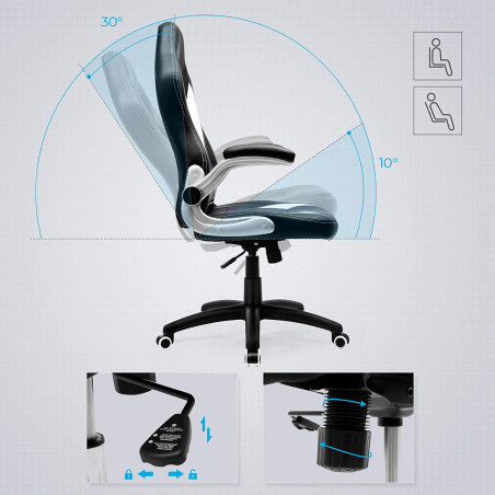 Scaun Birou Office Racing, Ergonomic, Gri, 54 x 48 x 46 Cm-01