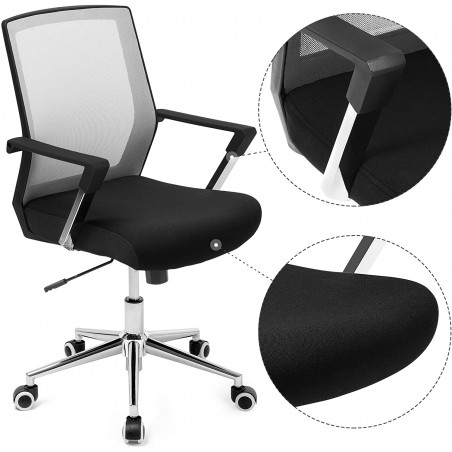 Scaun Birou Ergonomic Hof, Negru, 61 x 55 x 102 Cm-01