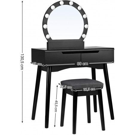 Masa Toaleta Princess Negru, 80 cm-01