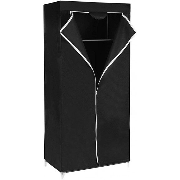 Garderoba plianta, negru, 75 x 45 x 160