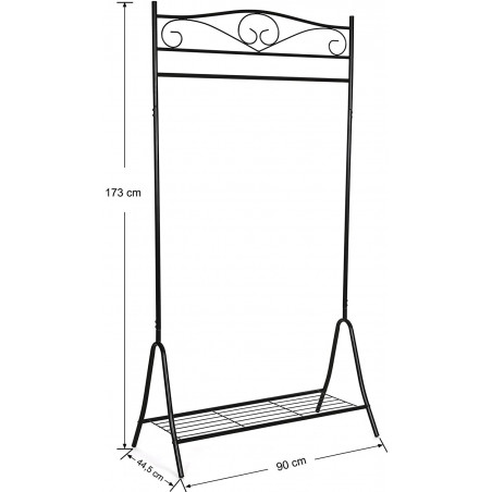 Cuier Haine Iron 2, Negru, 90 x 44.5 x 173 cm-01