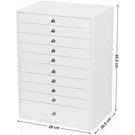 Cutie Depozitare Bijuterii  10, Alb, 40.5 x 29 x 20.5 cm-01