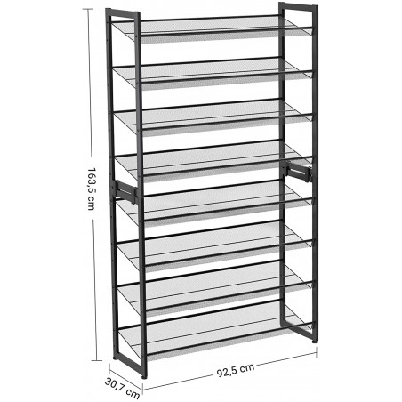 Raft Pantofi Steel , Negru, 92.5 Cm-01