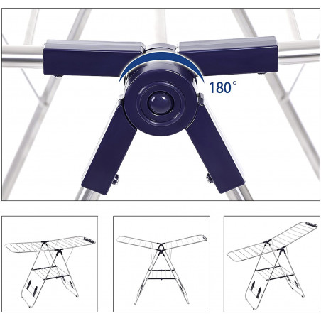 Uscator Haine, Otel Inoxidabil, 147 x 56 x (97-128) Cm-01