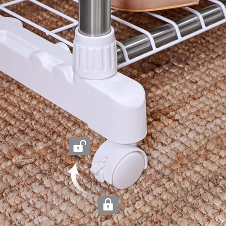 Cuier Cu Roti Nuovo, Otel inoxidabil, (95-172)x42x(90-154) Cm-01