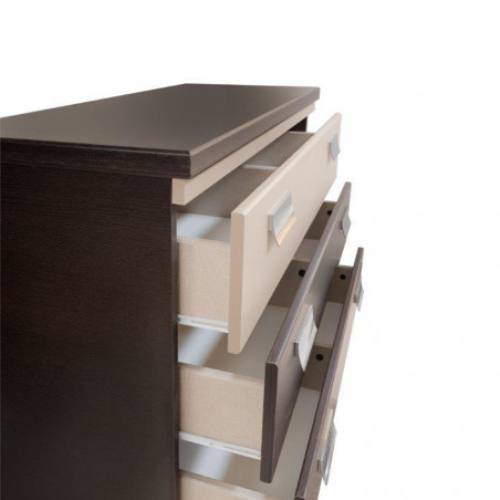 Set Mobila Dormitor Pallas Wenge Cu Pat 160 X 200 Cm, 2 Noptiere, Dulap Si 1 Comoda-01