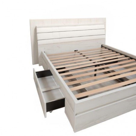 Set Mobila Dormitor Vanity Cu Dulap, Comoda, 2 Noptiere Si Pat 160 X 200 Cm,-01