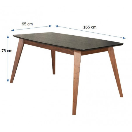 Masa Jasmin, Nuc Si Negru, Furnir de Nuc, 165 X 95 X 78 Cm-01