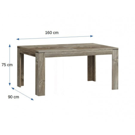 Masa Extensibila Norvina, Gri Si Alb Argintiu, 160/206 X 90 X 75 Cm-01