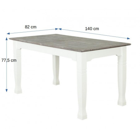 Masa Cabana Extensibila, Alb Si Gri, 140/185 X 82 X 77.5 Cm-01