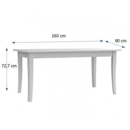 Masa extensibila Alexia, Stejar Alb, 1600/2000 x 727 x 900 mm.-01