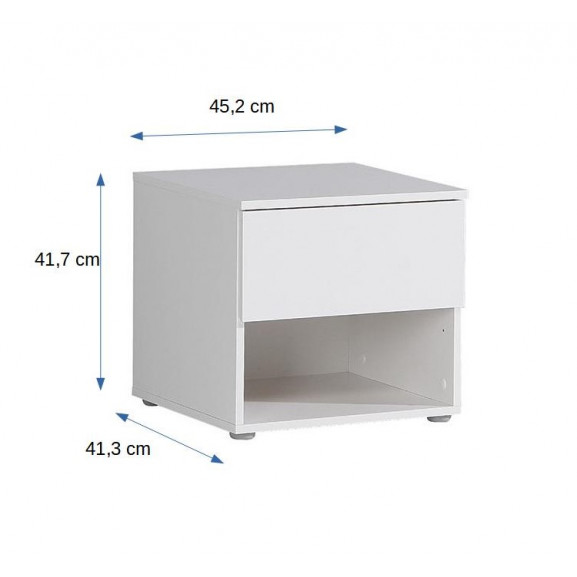 Noptiera downtown, alb, 452 x 417 x 413 mm.