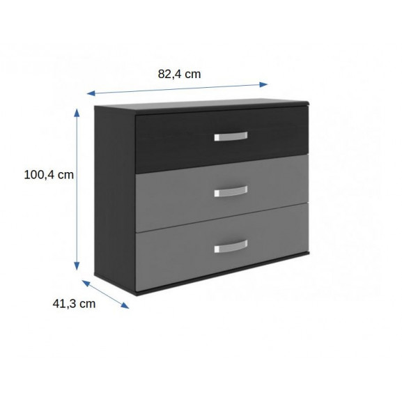 Comoda delice, negru, 1004 x 824 x 413 mm.