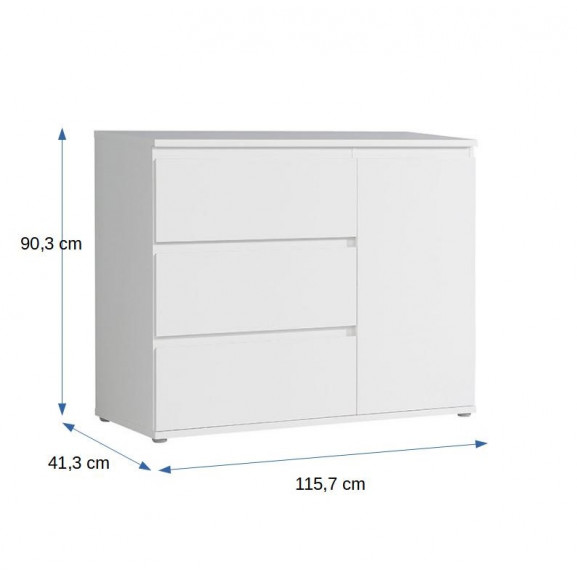 Comoda downtown, alb, 1157 x 903 x 413 mm.