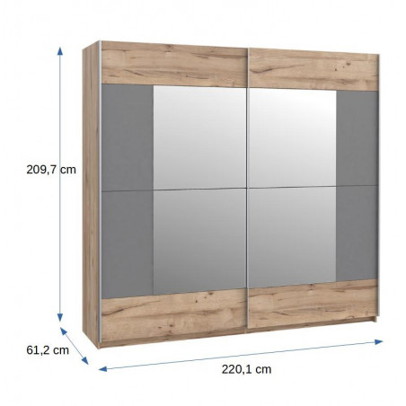 Dulap Clair, 2201 x 2097 x 612 mm.-01