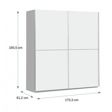 Dulap Downtown, Alb, 190.5 x 170.5 x 61 Cm-01