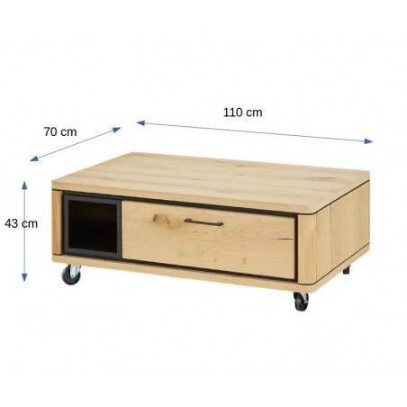 Masa Cafea Tulsa Smoked Oak, Furnir Din Lemn Masiv, 110 Cm-01