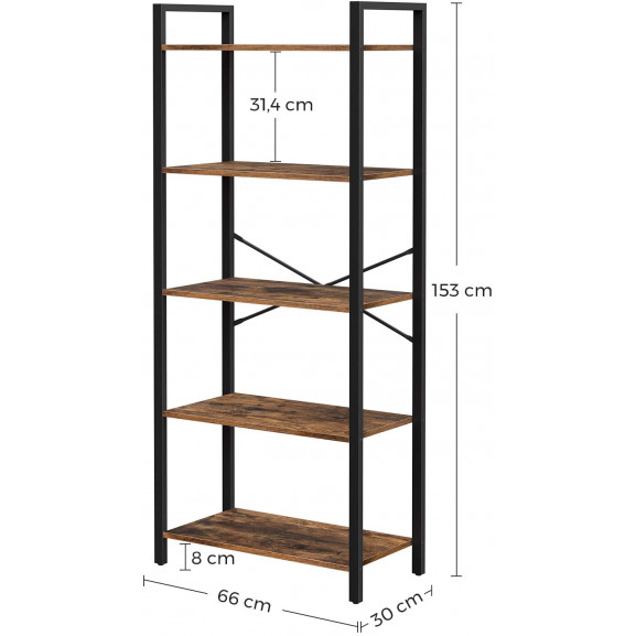 Raft Depozitare Vintage, Maro, 66 x 30 x 153 cm