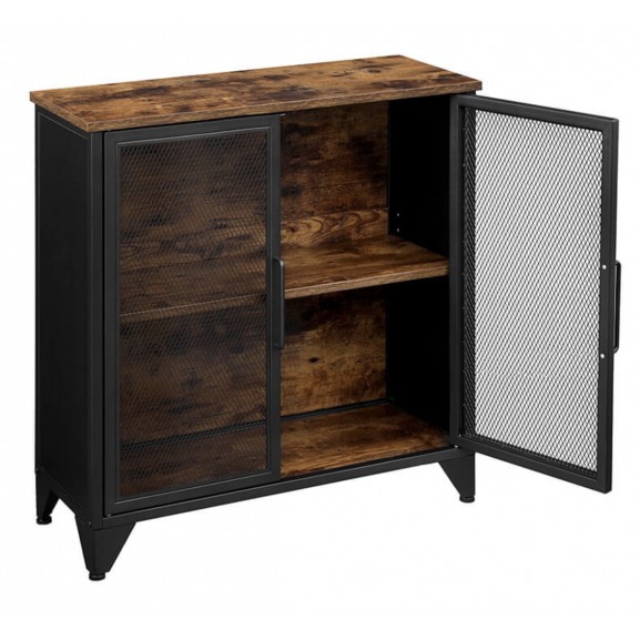 Comoda Tv Vintage, Negru, 75 x 33 x 80 cm