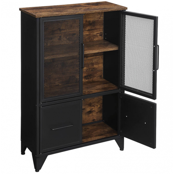 Comoda Tv Vintage, Negru, 75 x 33 x 100 cm