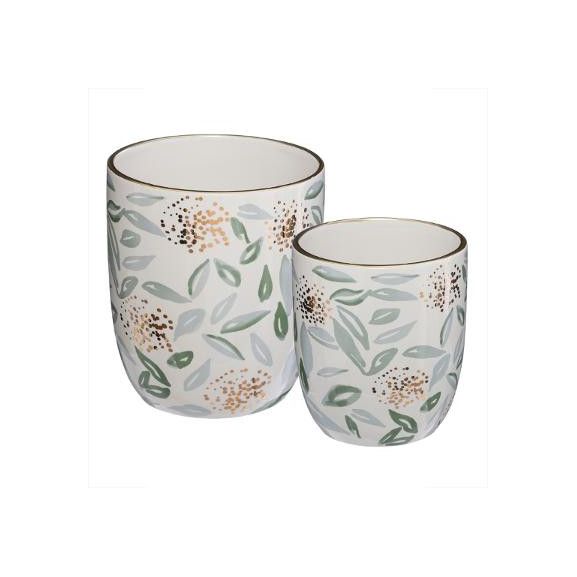 Set 2 Ghivece Floral, Verde