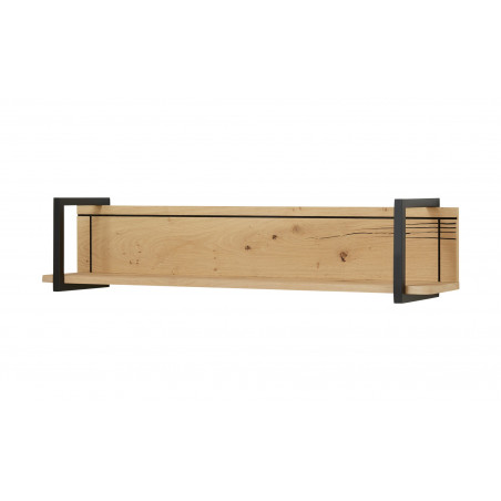 Polita Tulsa, Smoked Oak, Furnir Din Lemn Masiv, 130 x 29 x 29 Cm-01